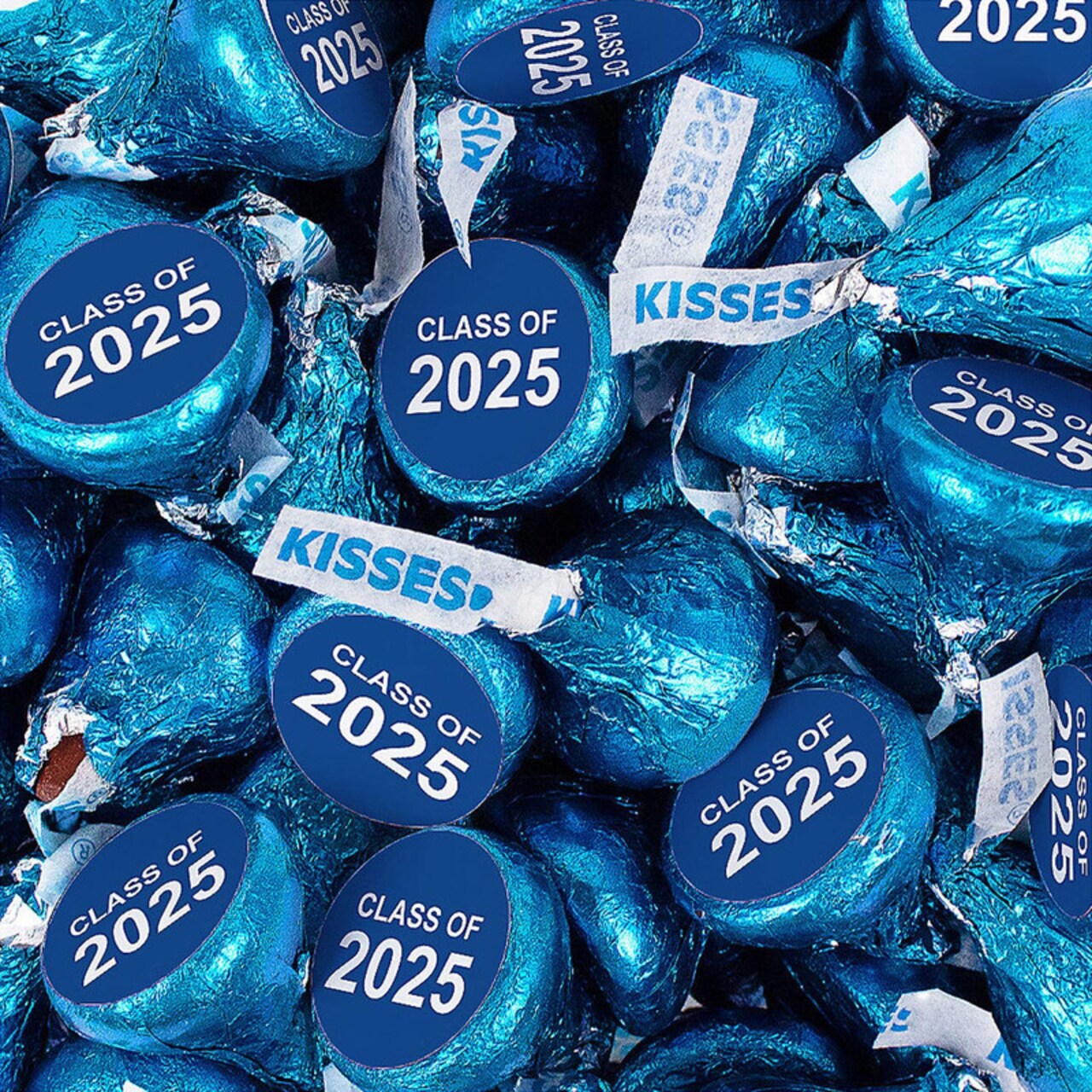 Blue Graduation Candy Class of 2025 Hershey’s Kisses Milk Chocolate 180 Pcs